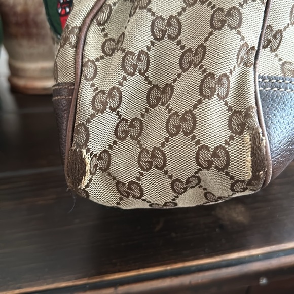 Gucci Princy GG Canvas & Leather Tote Bag Sherry Line with Patches - Picture 9 of 17